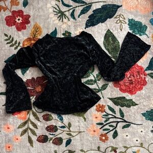Black Velvet Long Sleeve Top